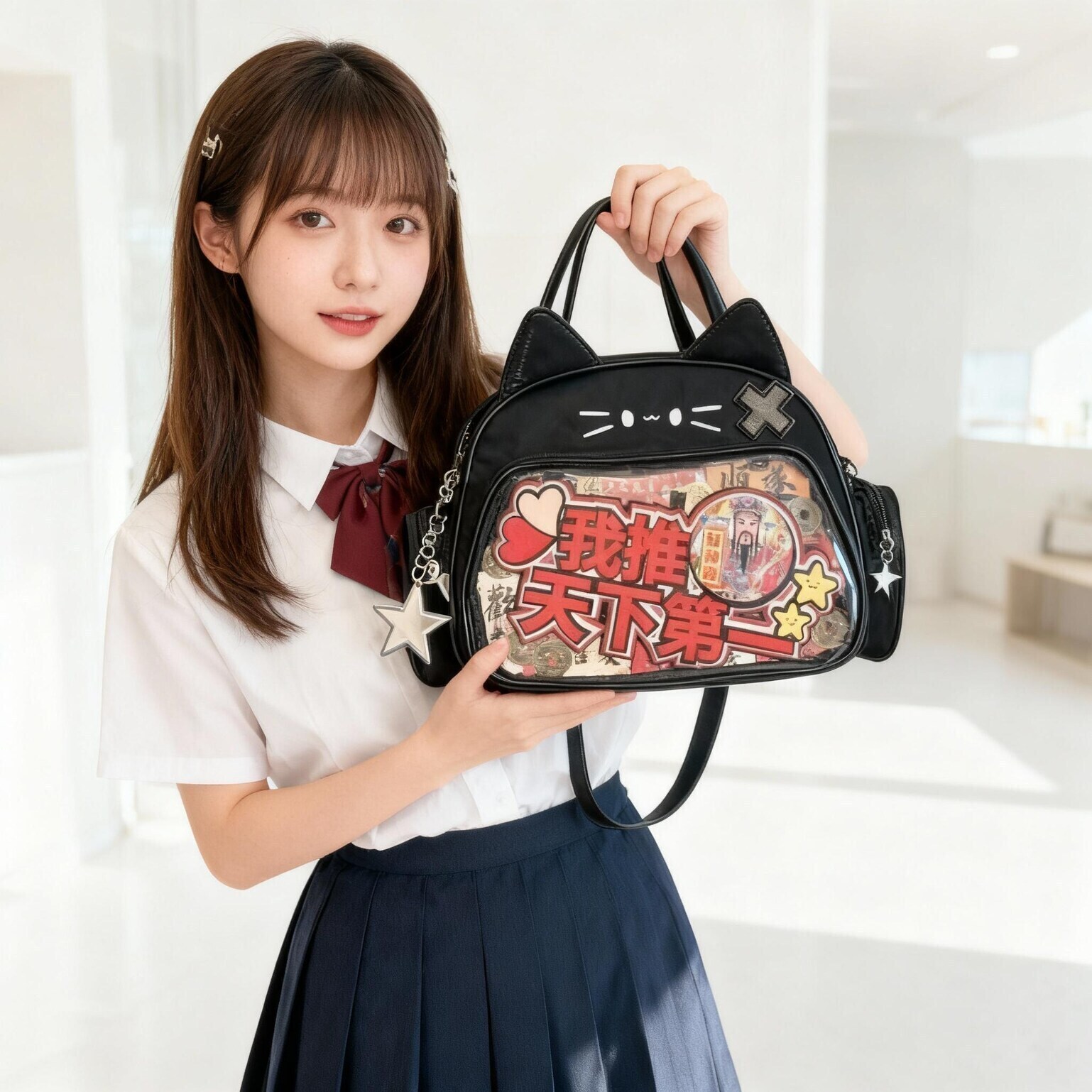 Kawaii Cat Ita Backpack for Photocards and Pins Kawaii Cat Ita Backpack for Photocards and Pins