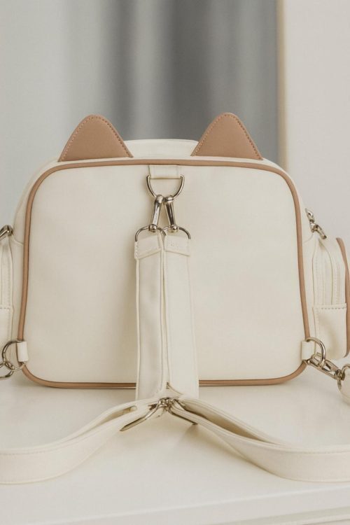 Kawaii Cat Ita Backpack with Clear Window for Plushies and Pins