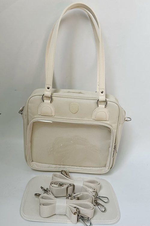 Kawaii Cat Ita Bag with Clear Window and Included Insert for Plushies and Pins