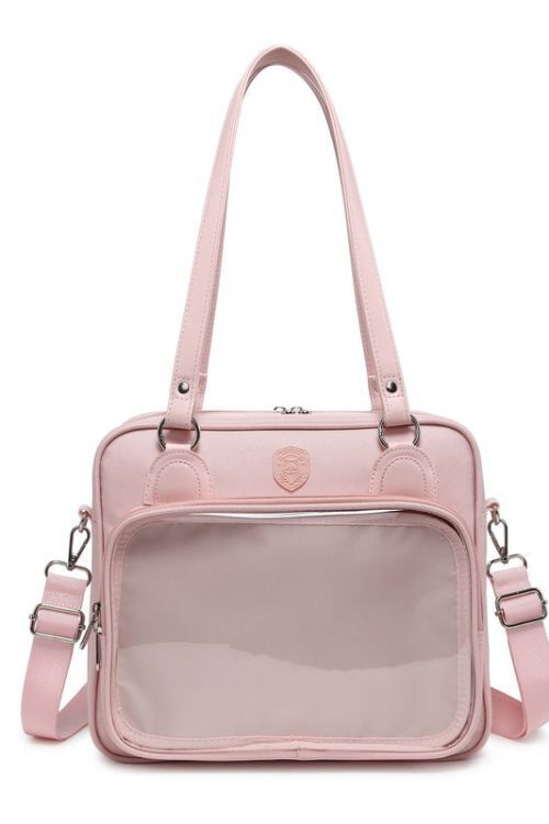 Kawaii Cat Ita Bag with Clear Window and Included Insert for Plushies and Pins