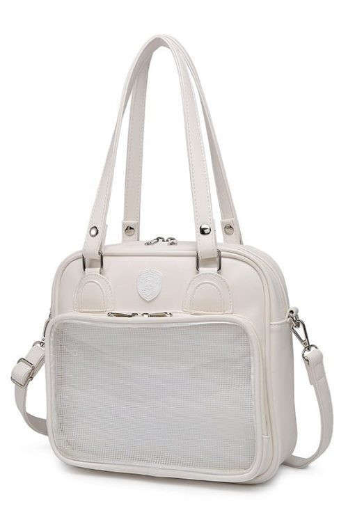 Kawaii Cat Ita Bag with Clear Window and Included Insert for Plushies and Pins