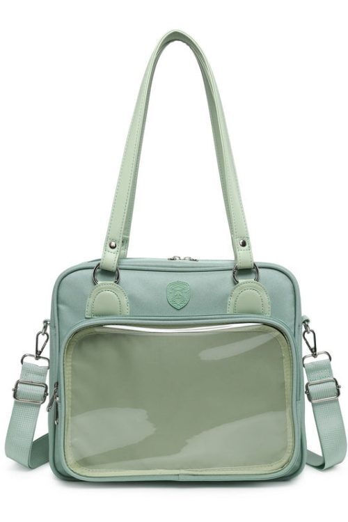 Kawaii Cat Ita Bag with Clear Window and Included Insert for Plushies and Pins