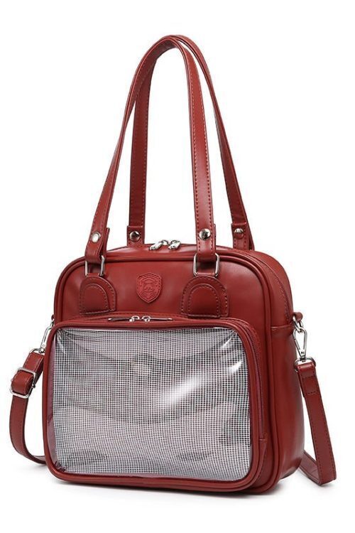 Kawaii Cat Ita Bag with Clear Window and Included Insert for Plushies and Pins