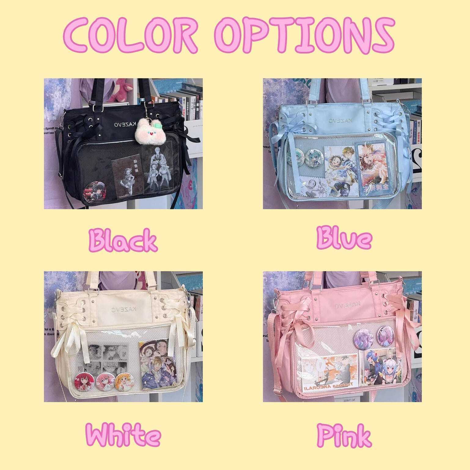 Kawaii Convertible Ita Bag with Clear Window for Photocards and Pins Kawaii Convertible Ita Bag with Clear Window for Photocards and Pins