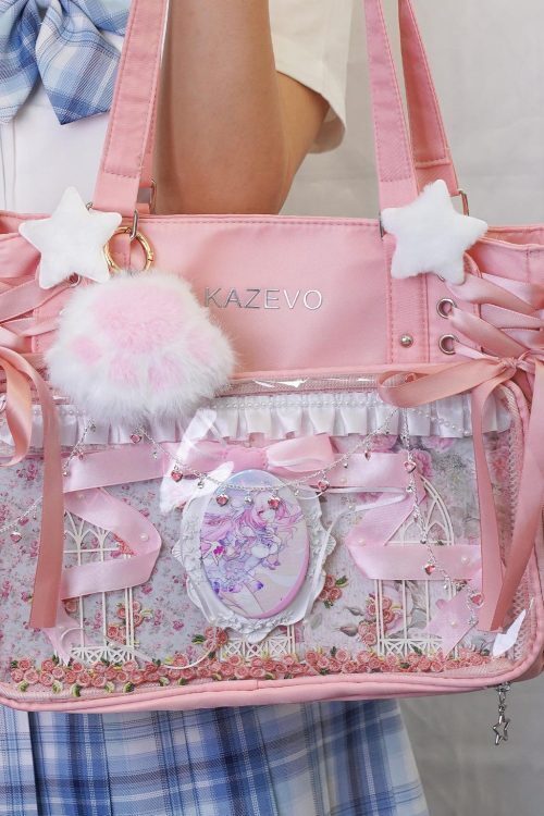Kawaii Convertible Ita Bag with Clear Window for Photocards and Pins