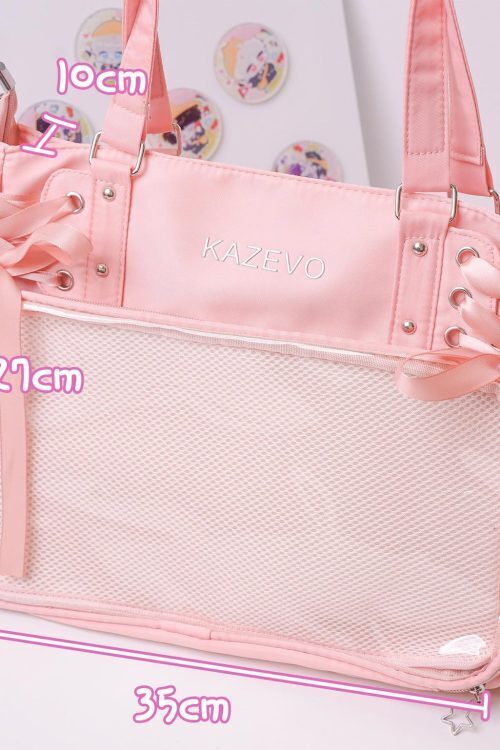 Kawaii Convertible Ita Bag with Clear Window for Photocards and Pins
