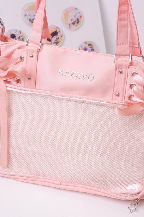 Kawaii Convertible Ita Bag with Clear Window for Photocards and Pins