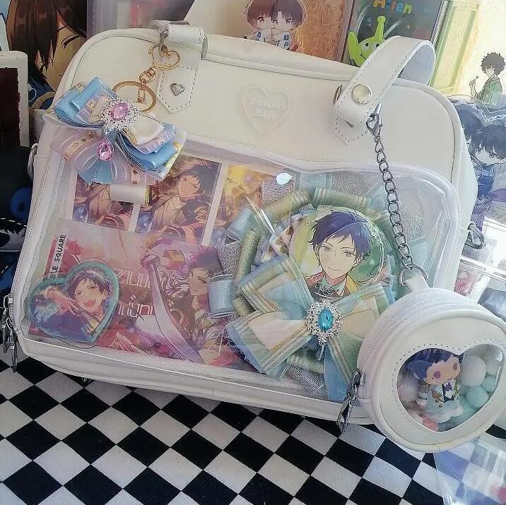 Kawaii Convertible Ita Bag with Clear Window for Pin Display Kawaii Convertible Ita Bag with Clear Window for Pin Display
