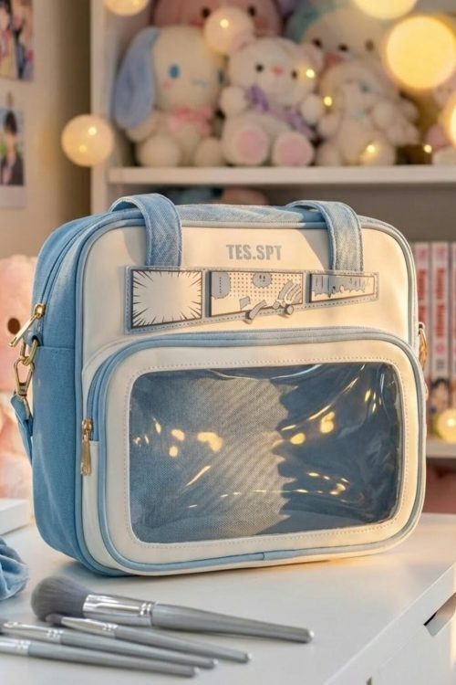 Kawaii Convertible Ita Bag with Clear Window for Pin Display