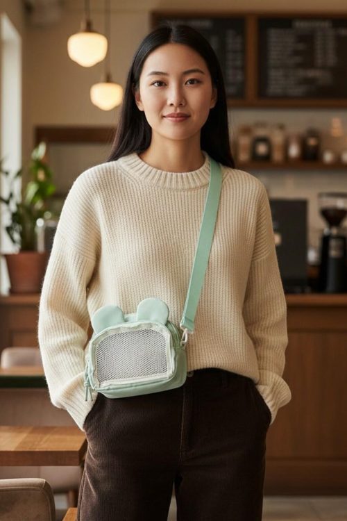 Kawaii Convertible Ita Bag with Clear Window for Pin Display