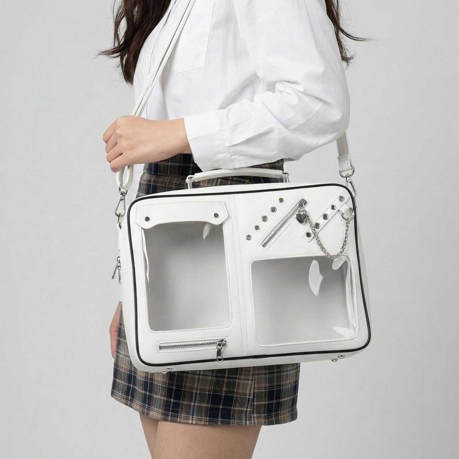Kawaii Convertible Ita Bag with Clear Window for Pin Display Kawaii Convertible Ita Bag with Clear Window for Pin Display