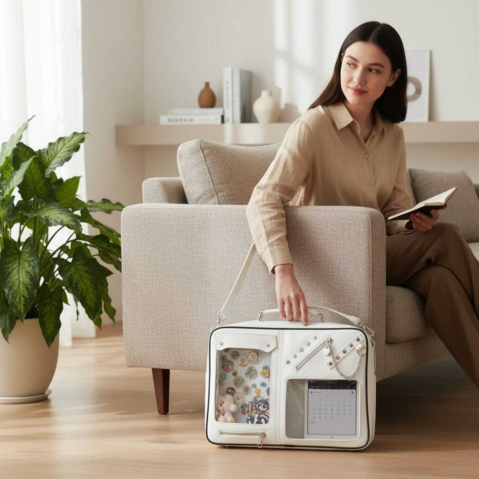 Kawaii Convertible Ita Bag with Clear Window for Pin Display Kawaii Convertible Ita Bag with Clear Window for Pin Display