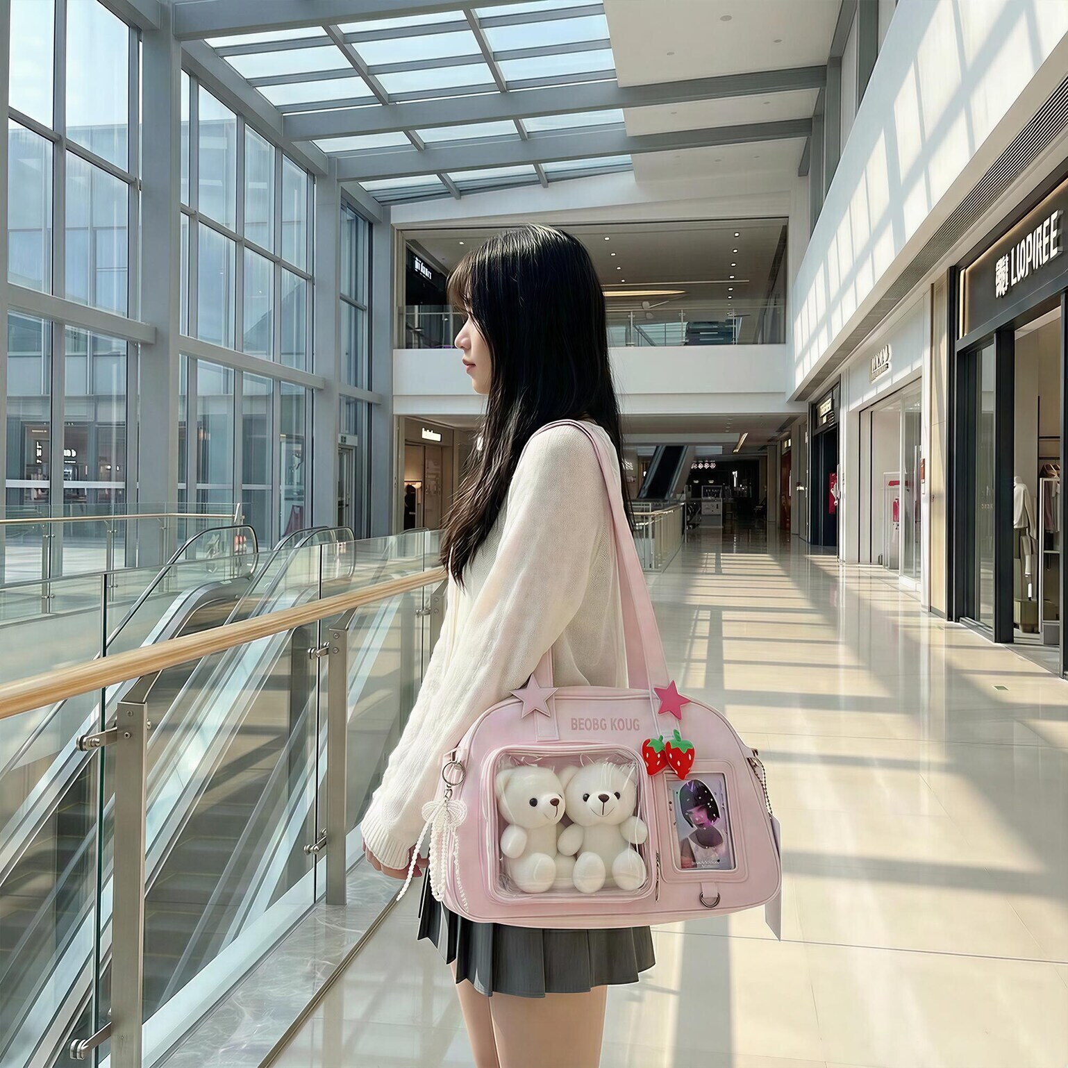 Kawaii Convertible Ita Bag with Clear Window for Pin Display Kawaii Convertible Ita Bag with Clear Window for Pin Display