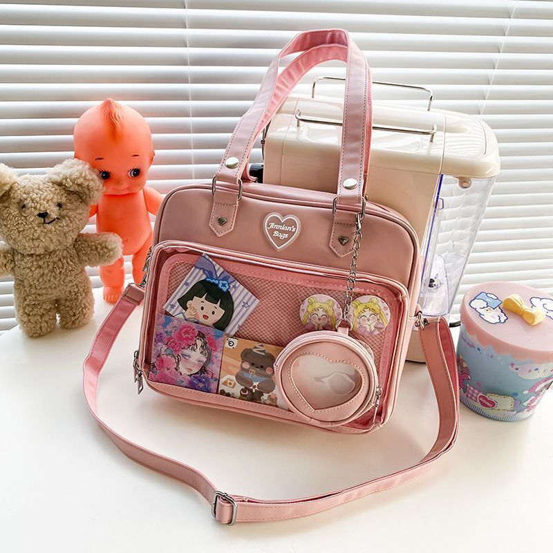 Kawaii Convertible Ita Bag with Clear Window for Pin Display Kawaii Convertible Ita Bag with Clear Window for Pin Display