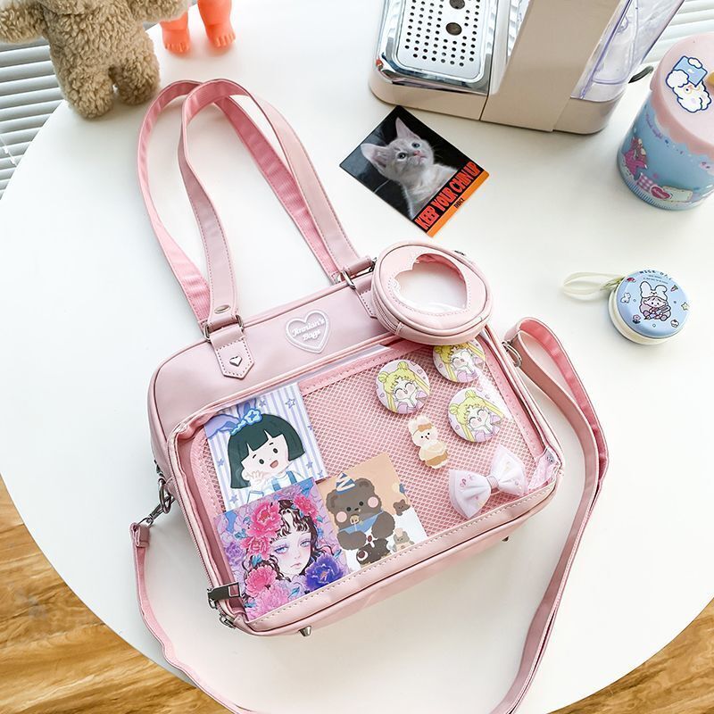 Kawaii Convertible Ita Bag with Clear Window for Pin Display Kawaii Convertible Ita Bag with Clear Window for Pin Display
