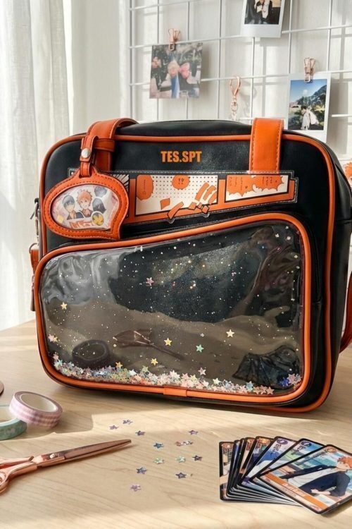 Kawaii Convertible Ita Bag with Clear Window for Pin Display