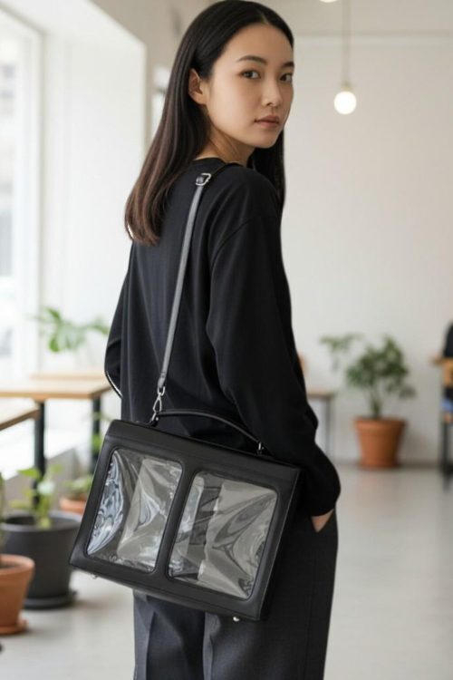 Kawaii Convertible Ita Bag with Clear Window for Pin Display