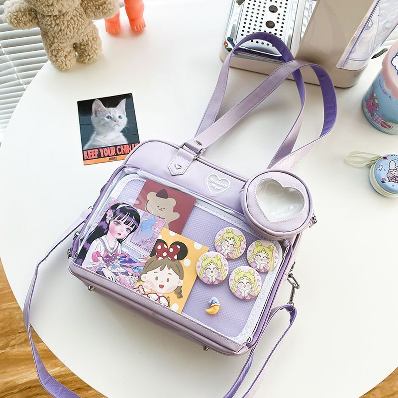 Kawaii Convertible Ita Bag with Clear Window for Pin Display Kawaii Convertible Ita Bag with Clear Window for Pin Display
