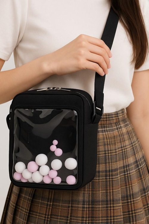 Kawaii Convertible Ita Bag with Clear Window for Pin Display