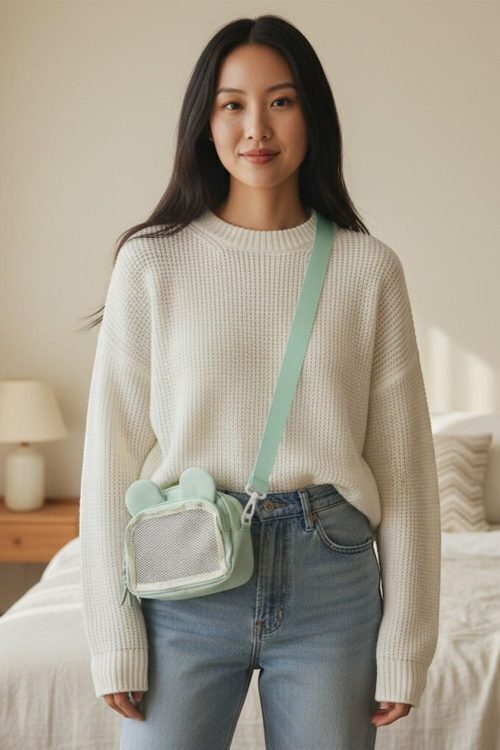 Kawaii Convertible Ita Bag with Clear Window for Pin Display