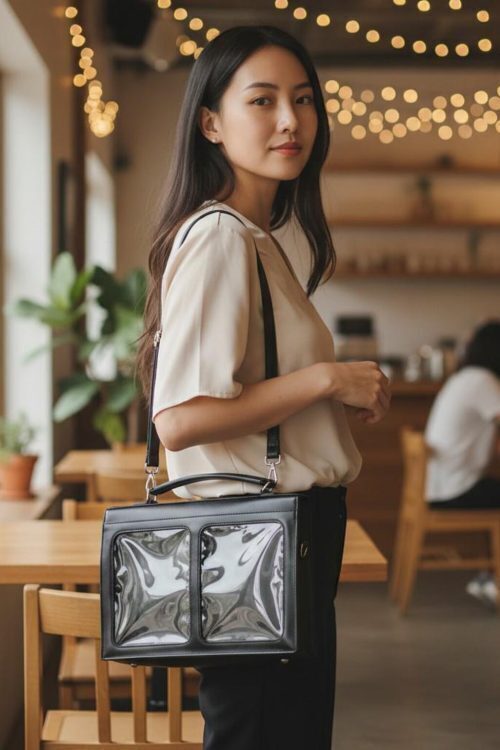 Kawaii Convertible Ita Bag with Clear Window for Pin Display