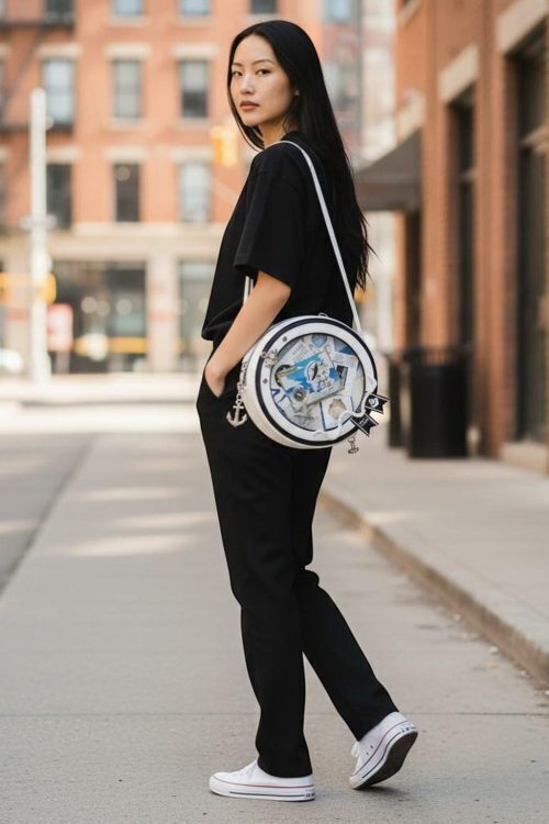 Kawaii Convertible Ita Bag with Clear Window for Pin Display