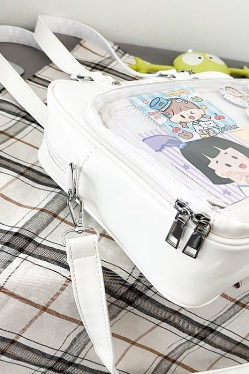 Kawaii Convertible Ita Bag with Clear Window for Pin Display