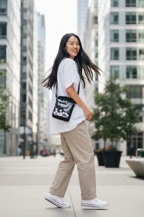 Kawaii Convertible Ita Bag with Clear Window for Pin Display