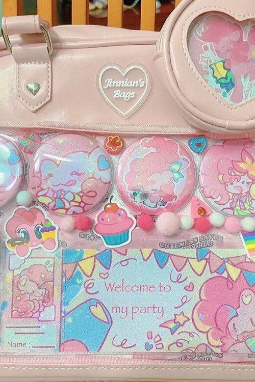 Kawaii Convertible Ita Bag with Clear Window for Pin Display