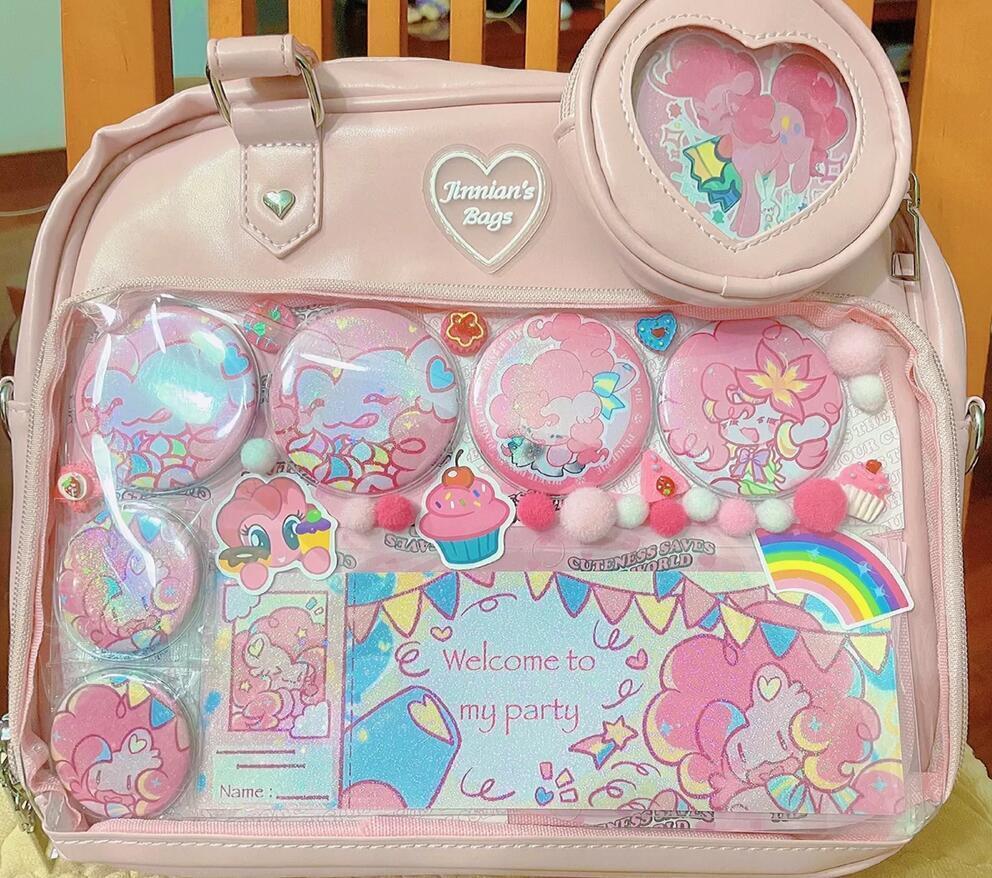 Kawaii Convertible Ita Bag with Clear Window for Pin Display Kawaii Convertible Ita Bag with Clear Window for Pin Display