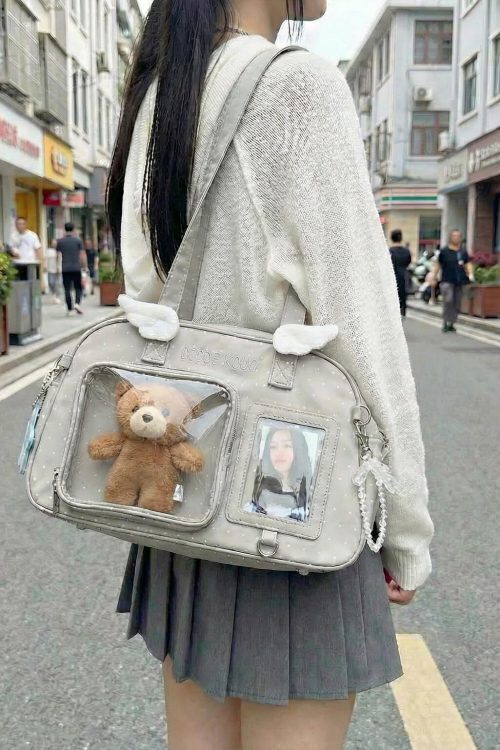 Kawaii Convertible Ita Bag with Clear Window for Pin Display