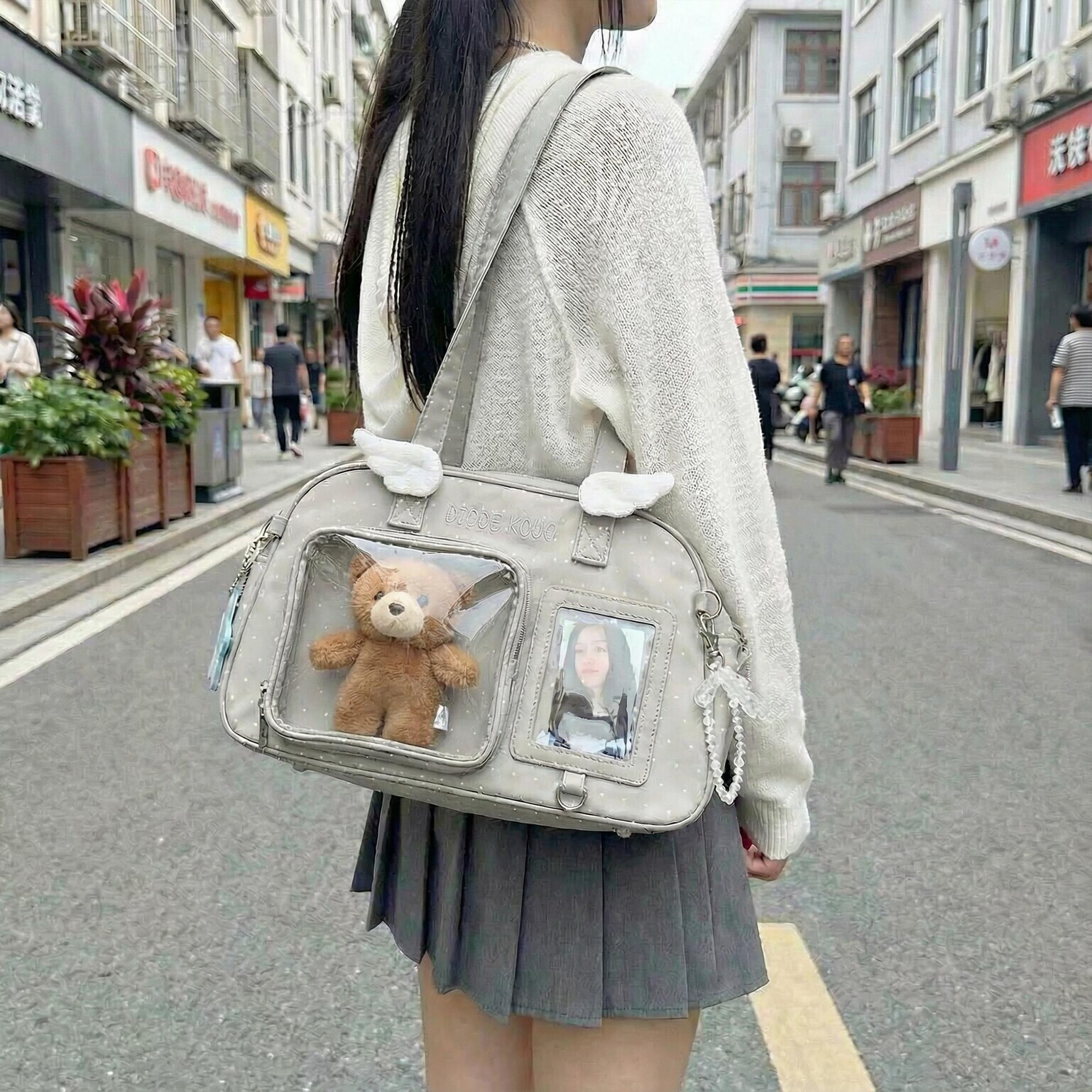 Kawaii Convertible Ita Bag with Clear Window for Pin Display Kawaii Convertible Ita Bag with Clear Window for Pin Display