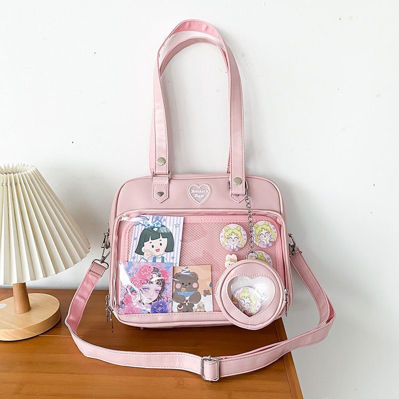Kawaii Convertible Ita Bag with Clear Window for Pin Display Kawaii Convertible Ita Bag with Clear Window for Pin Display