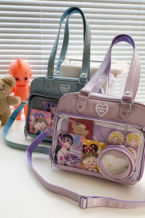 Kawaii Convertible Ita Bag with Clear Window for Pin Display