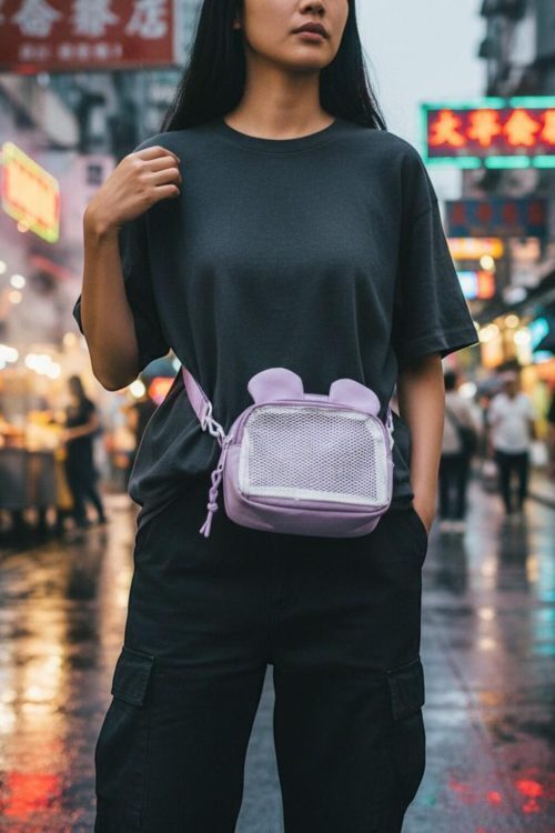 Kawaii Convertible Ita Bag with Clear Window for Pin Display