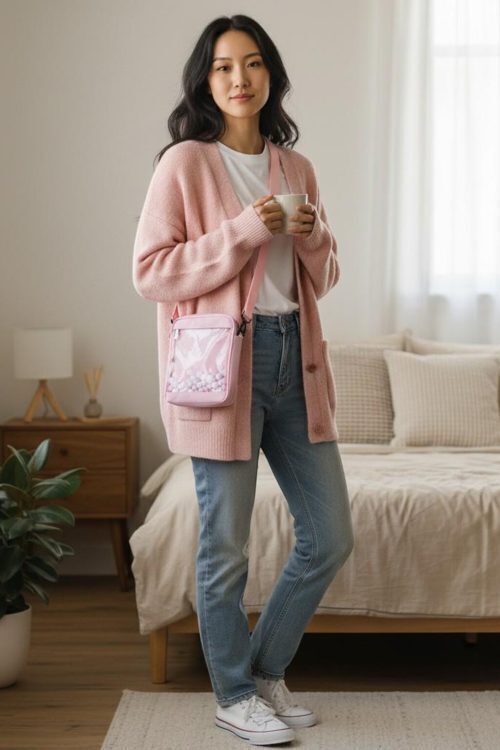 Kawaii Convertible Ita Bag with Clear Window for Pin Display