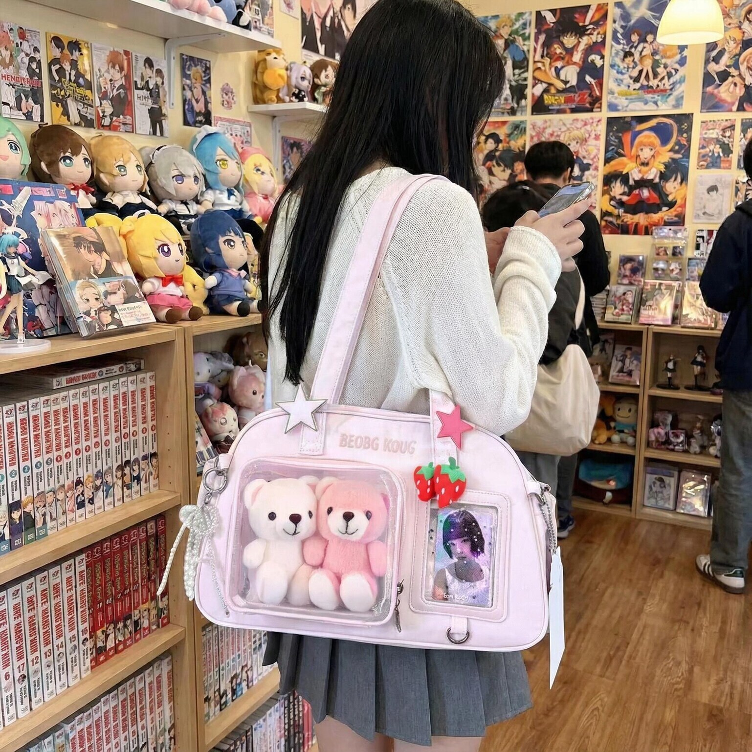 Kawaii Convertible Ita Bag with Clear Window for Pin Display Kawaii Convertible Ita Bag with Clear Window for Pin Display