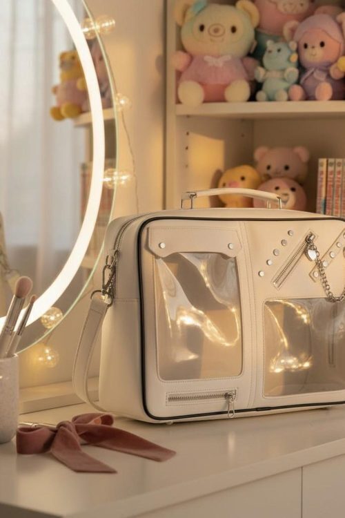 Kawaii Convertible Ita Bag with Clear Window for Pin Display