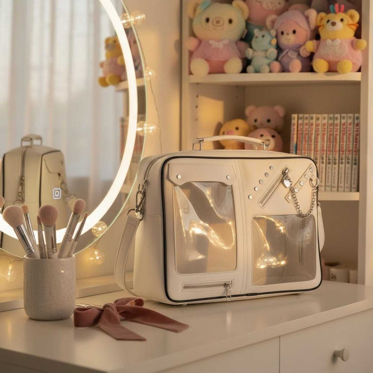 Kawaii Convertible Ita Bag with Clear Window for Pin Display Kawaii Convertible Ita Bag with Clear Window for Pin Display