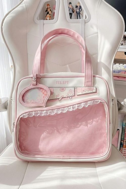 Kawaii Convertible Ita Bag with Clear Window for Pin Display