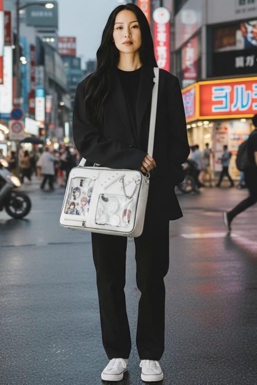 Kawaii Convertible Ita Bag with Clear Window for Pin Display