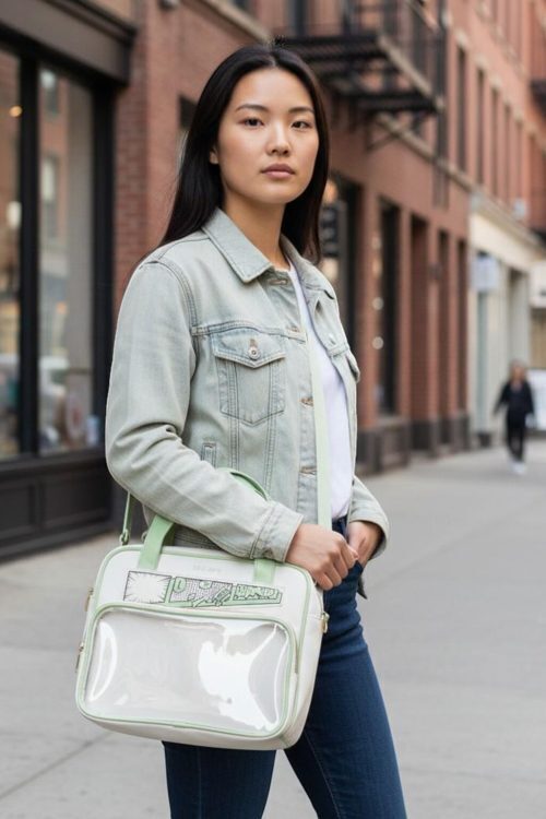 Kawaii Convertible Ita Bag with Clear Window for Pin Display