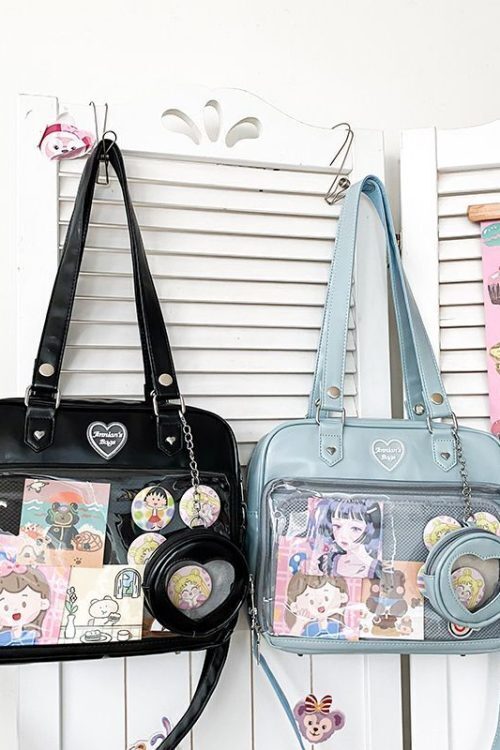 Kawaii Convertible Ita Bag with Clear Window for Pin Display