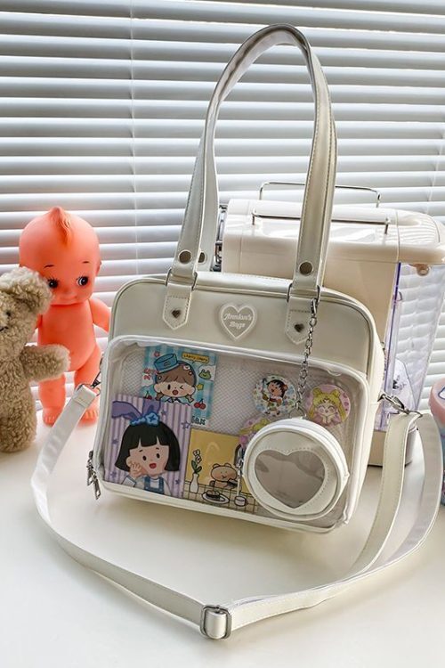 Kawaii Convertible Ita Bag with Clear Window for Pin Display