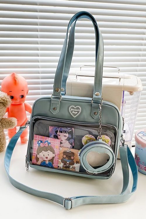 Kawaii Convertible Ita Bag with Clear Window for Pin Display