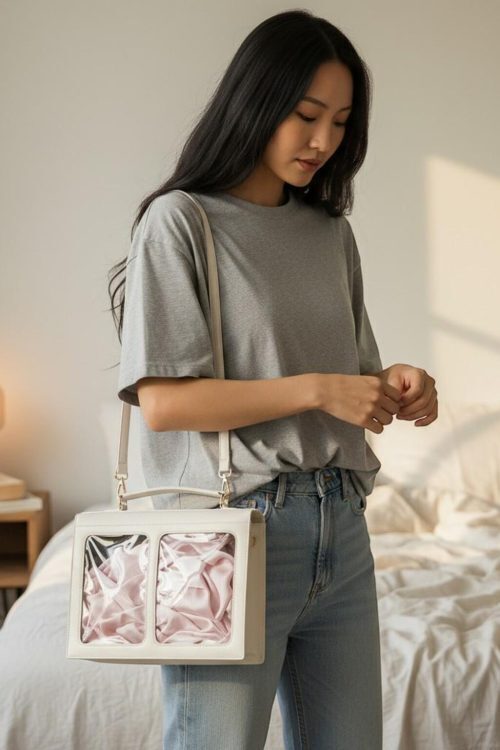 Kawaii Convertible Ita Bag with Clear Window for Pin Display