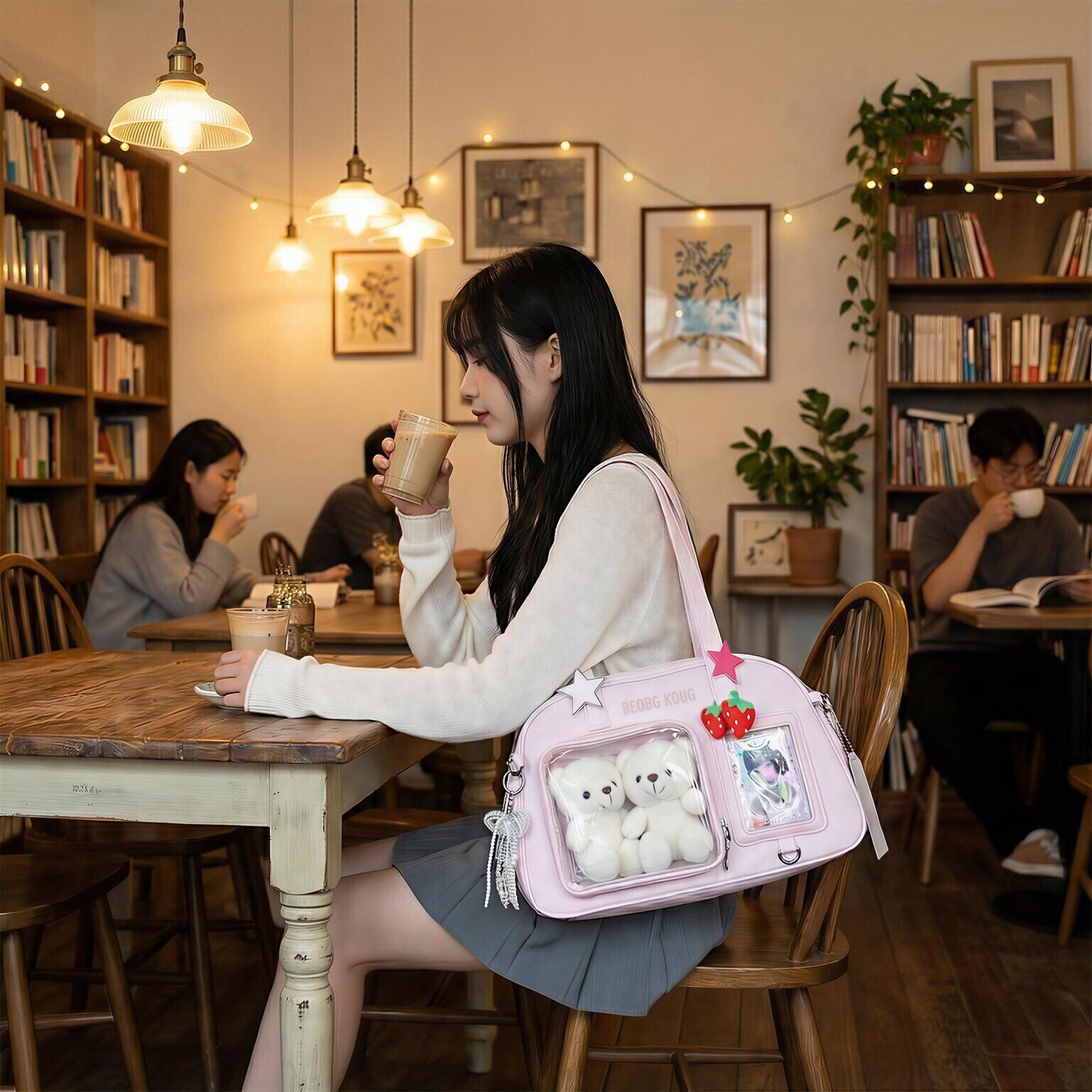 Kawaii Convertible Ita Bag with Clear Window for Pin Display Kawaii Convertible Ita Bag with Clear Window for Pin Display