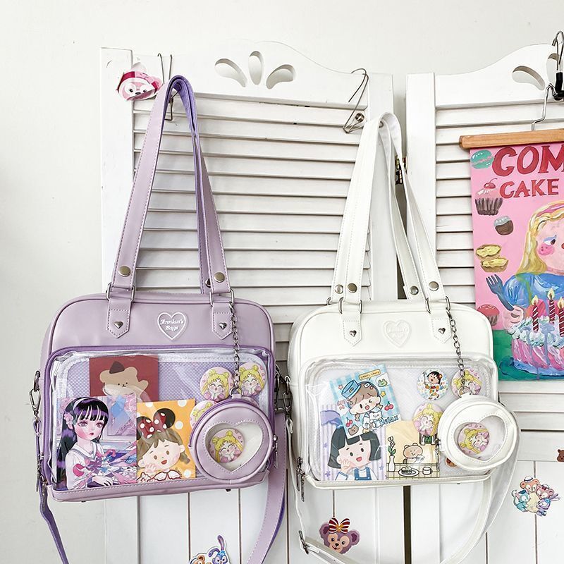 Kawaii Convertible Ita Bag with Clear Window for Pin Display Kawaii Convertible Ita Bag with Clear Window for Pin Display