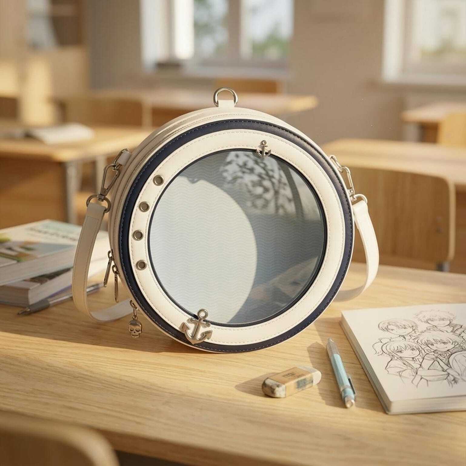 Kawaii Convertible Ita Bag with Clear Window for Pin Display Kawaii Convertible Ita Bag with Clear Window for Pin Display