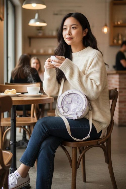 Kawaii Convertible Ita Bag with Clear Window for Pin Display